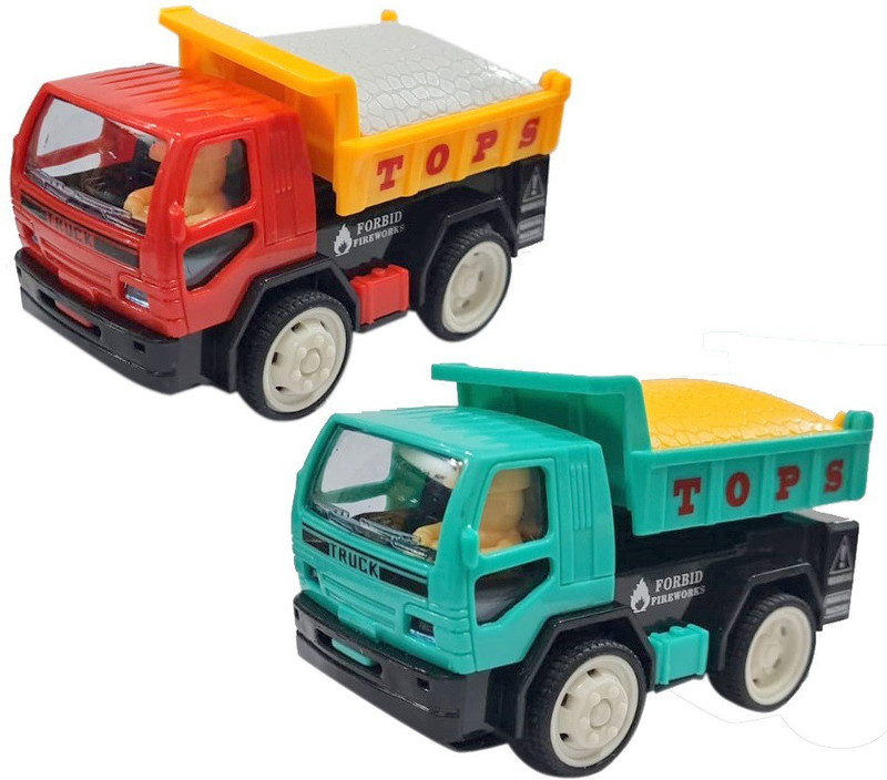 HALO NATION Friction Power Mini Truck Toy Construction Vehicle Dumper Truck with Moving Part(Truck, Pack of: 2)