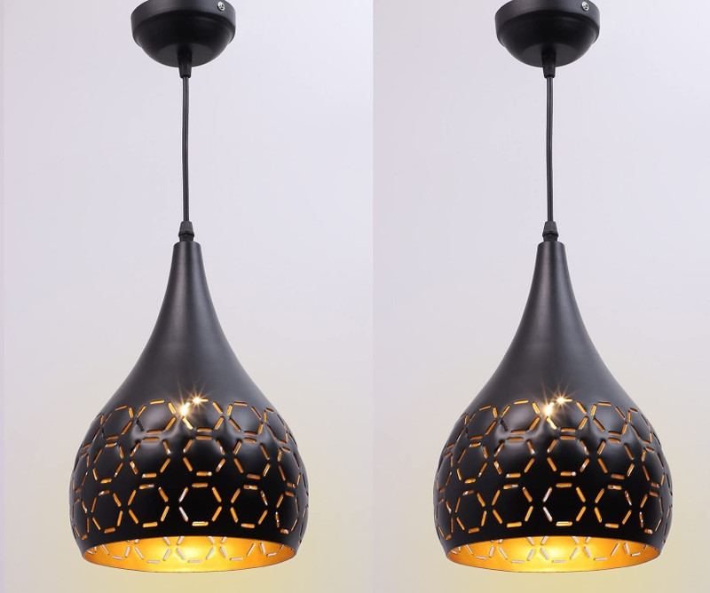 HomesElite Hanging Light Lamp Aluminum Design Cut Modern Style Big Size (Bulb Not Included) Pendant Lamp Ceiling Lamp(Black)