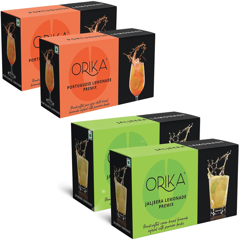 Orika Jaljeera Lemonade & Portuguese Lemonade (Pack of 2 Each, 190 Gm- 10 Sachets) Hydration Drink(4x190 g, Jaljeera Lemonade Flavored)