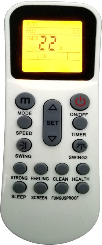 BhalTech 125 AC with Display Light Compatible for Bluestar AC with Backlight Remote Controller(White)