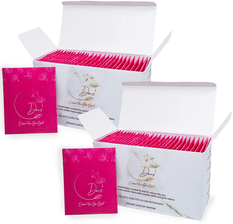 DAES Organic Cotton Pad for Medium Flow, 100% protection, Sanitary Pad(Pack of 60)
