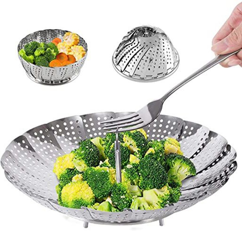 ZUVILIKA Steamer Basket Stainless Steel Instant Pot Accessories for Food and Vegetable Stainless Steel Steamer(1 L)