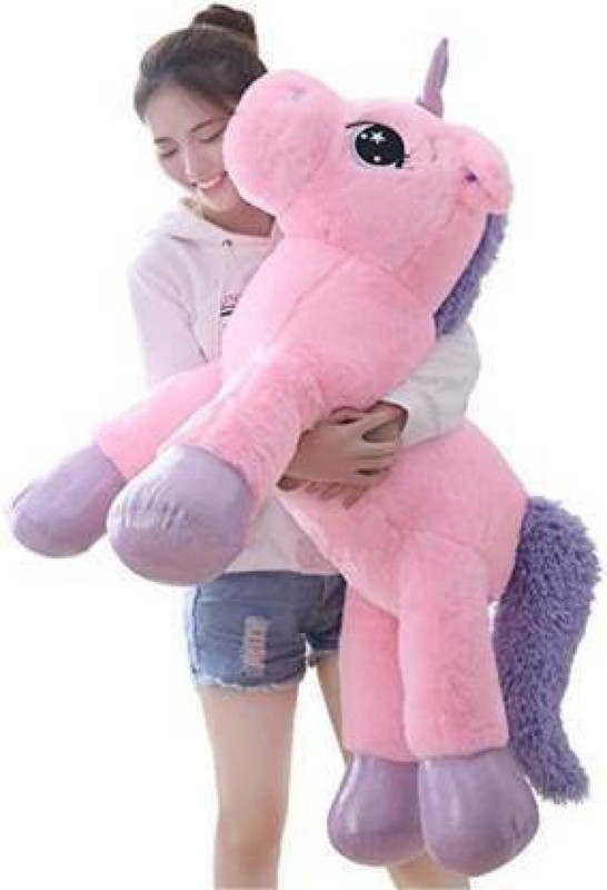 OZEE Medium Size Funny Unicorn Stuffed Animal Plush Toy  - 100 cm(Pink, Blue)