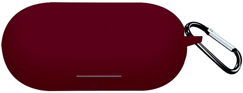 KHR Pouch for Mivi DuoPods M20 360 degree Protective Cover With Key Chain (Maroon)(Maroon, Dual Protection, Silicon, Pack of: 1)