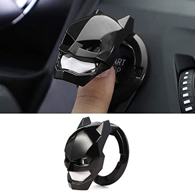 KolorFish Engine Start Stop Button Cover Push to Start Button Ignition Cover (Black Bat) Engine Start/Stop Button