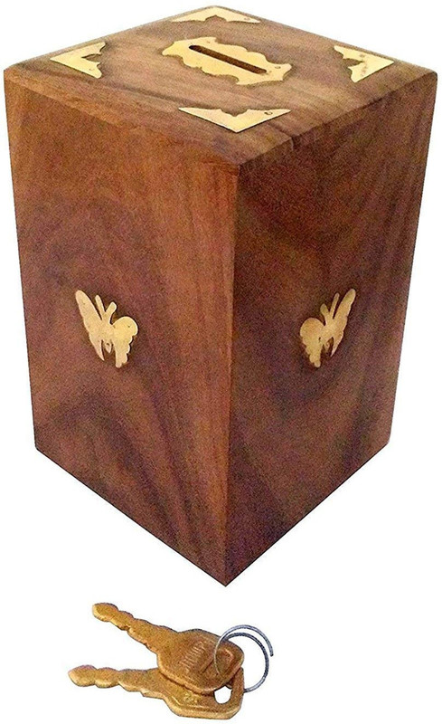 Ruby Perl Beautiful money bank with 2 keys and lock which keeps your child money safe