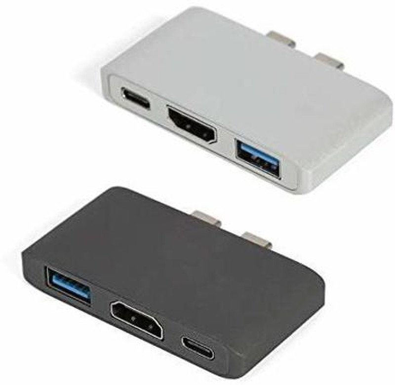 Etzin Dual Type C Male to 4K HDMI/USB 3.0/ PD Female 3 in 1 Hub Media Streaming Device(Black)