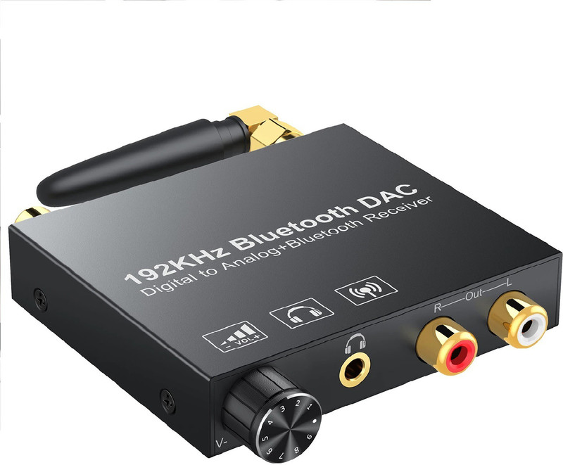 microware Bluetooth 5.1 audio receiver and transmitter C41 with digital and analog input Media Streaming Device(Black)