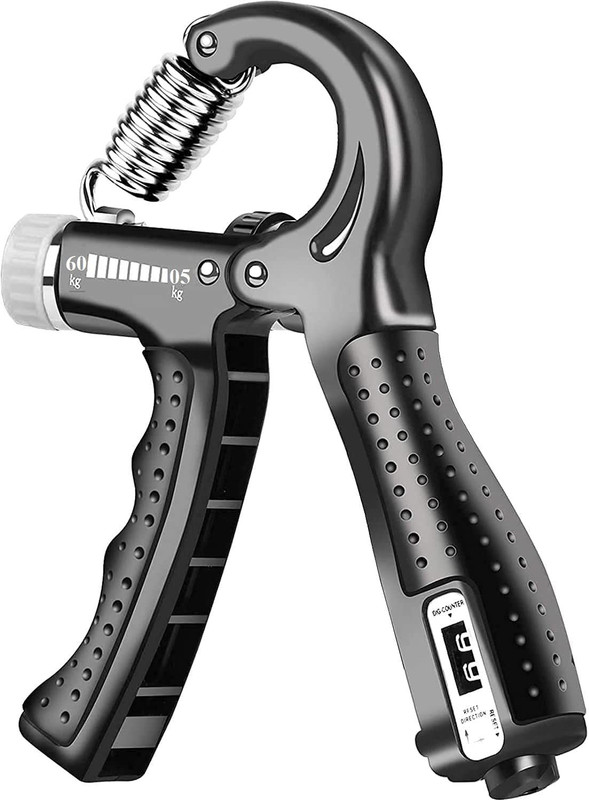 CARDIORAMA Adjustable Hand Grip with Smart Counter Strength Trainer Hand-muscle Developer Hand Grip/Fitness Grip(Black)