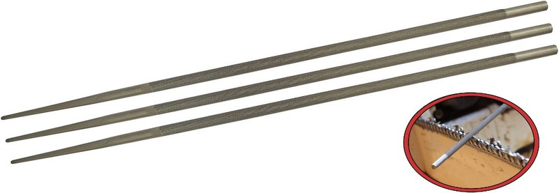 DUMDAAR 3Pc Set 4mm Round High Carbon Steel Sharpening Chainsaw Chain Files Sharpener Knife Sharpening Steel(Carbon Steel)