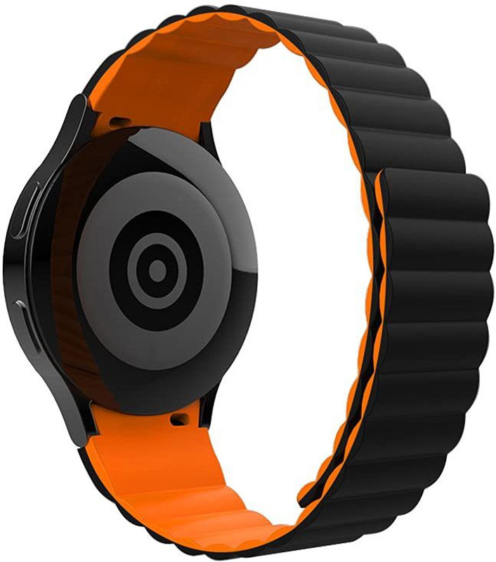 Oboe 20mm Smart Watch Magnetic Band Compatible with Watch 4 40mm/42mm/44mm/46mm Smart Band Strap(Orange)