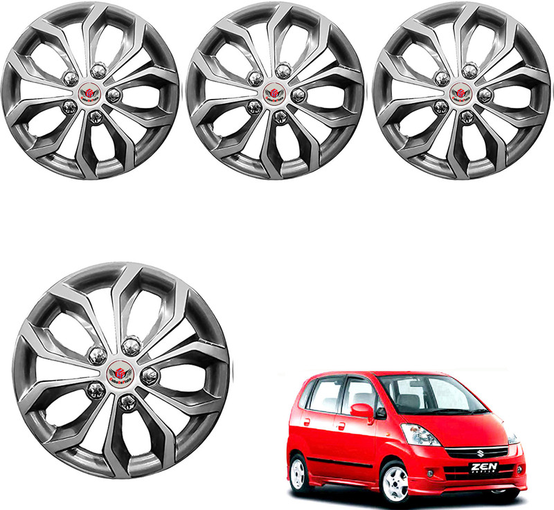 CuboDePlato Wc_visnSlvr_13In_Zen_Estilo_Type-1 Wheel Cover For Maruti Zen Estilo(5.1 inch)