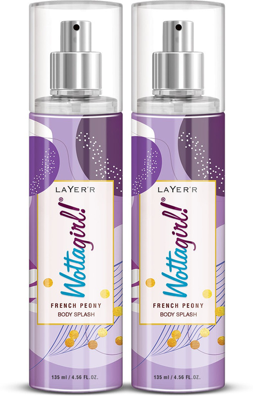 LAYER'R French Peony Fragrant Long Lasting Body Spray Body Mist - For Women(270 ml, Pack of 2)