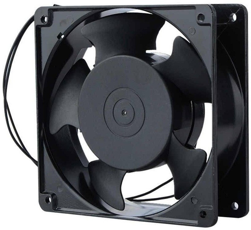 GoodsBazaar 4inch 220V AC Cooling Fan Axial Flow Metal Black Ventilation Panel Fan 4" Square Cooling Fan All in one Cooler(Black)