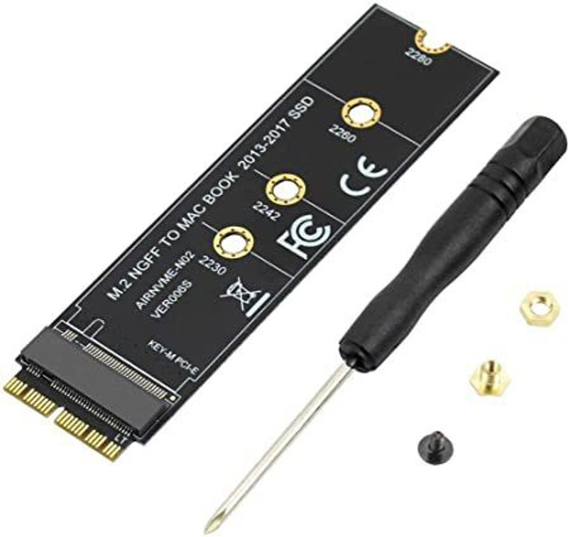 Etzin M.2 NVME SSD Convert Adapter Card Compatible with MacBook Hard Disk Skin(BLACK)