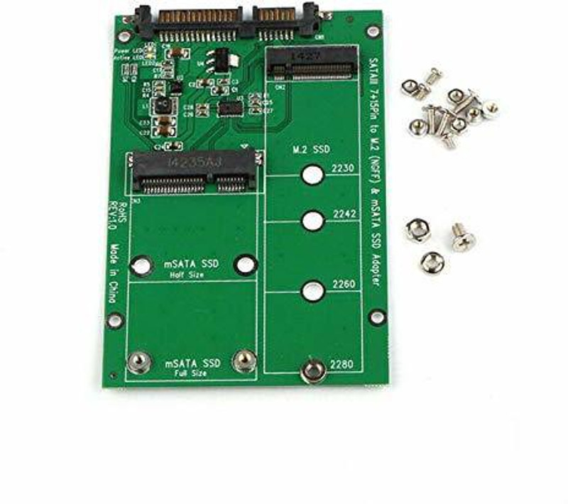 Etzin 2 in 1 Mini PCI-E 2 Lane M.2 Hard Disk Skin(GREEN AND BLACK)
