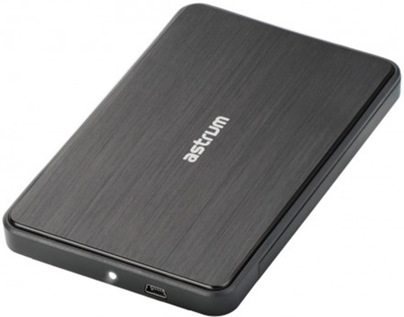 ASTRUM 2.5" USB 2.0 SATA HDD Enclosure - EN270 2.5 inch Shock Resistant HDD Enclosure Metal body screw design(For OS Win7 - Win 10, Mac OS & Linux, Black)