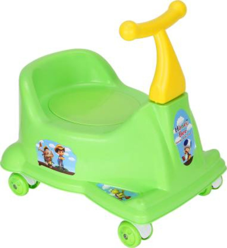 budum budum BABY Rabbit/Scooter Potty Rider Style Baby Potty Seat with Wheels Tray & Cover Potty Seat(Light Green)
