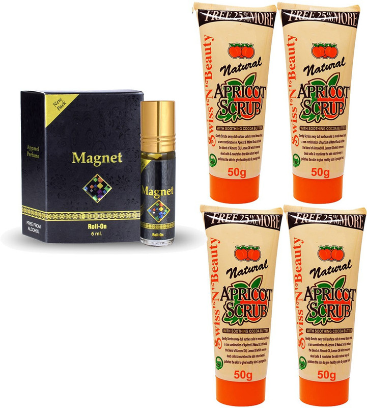 kHUDAt Natural Apricot with Soothing cocoa Butter Scrub 7pc & Magnet Attar Roll-on (set of 8)(8 Items in the set)