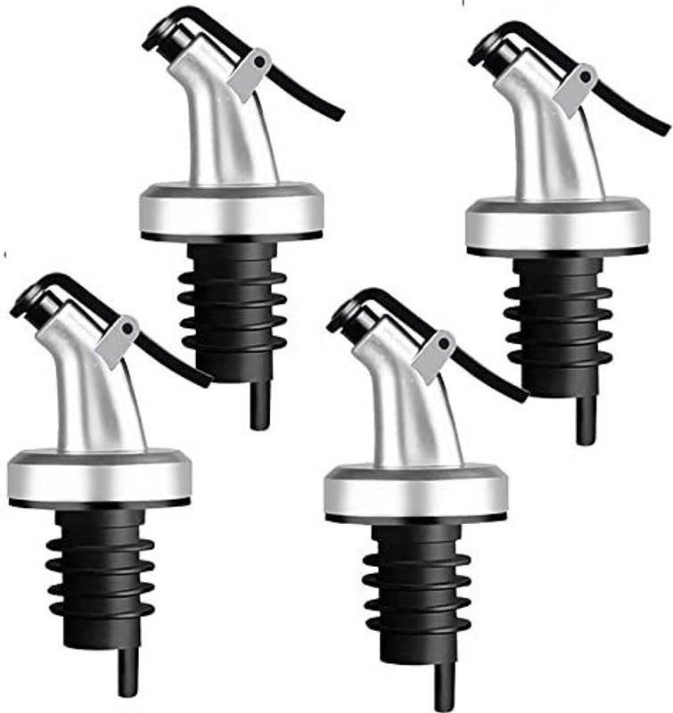 avnish Olive Oil Dispenser Stopper, Oil Leak-Proof Cap, Pour Nozzle Oil Dispenser Plastic Bottle Stopper(Silver, Black)