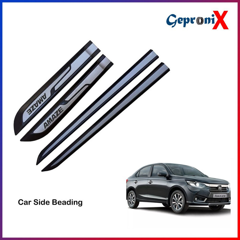 GEPRONIX Car Door Side Beading Silver Black Colour Compatible for Amaze All Models Car Beading Roll For Door(5 m)