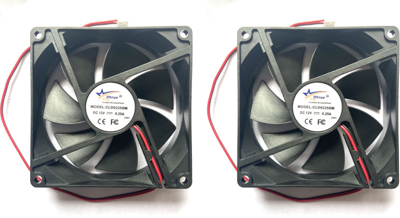 DHRUV-PRO 12V DC Cabinet Fan 3.5-Inch Square (90*90*25 MM) Cooling fan Cooling Fan Cabinet Cooler(Black)
