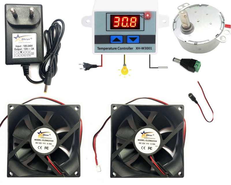 DHRUV-PRO Best Combo of 2 Fan,1W3001,1 Adapter,1 DC Connector,1 AC Motor Electronic Components Electronic Hobby Kit