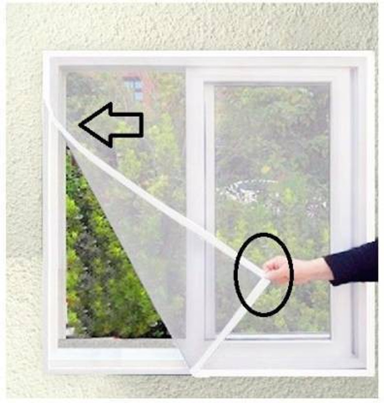 buyagain 2x4 ft white Heavy Quality Window Mosquito Net with Tape (Easily Open and Close) HDPE - High Density Poly Ethylene Washable Infants Mosquito Net(White, Frame Hung)