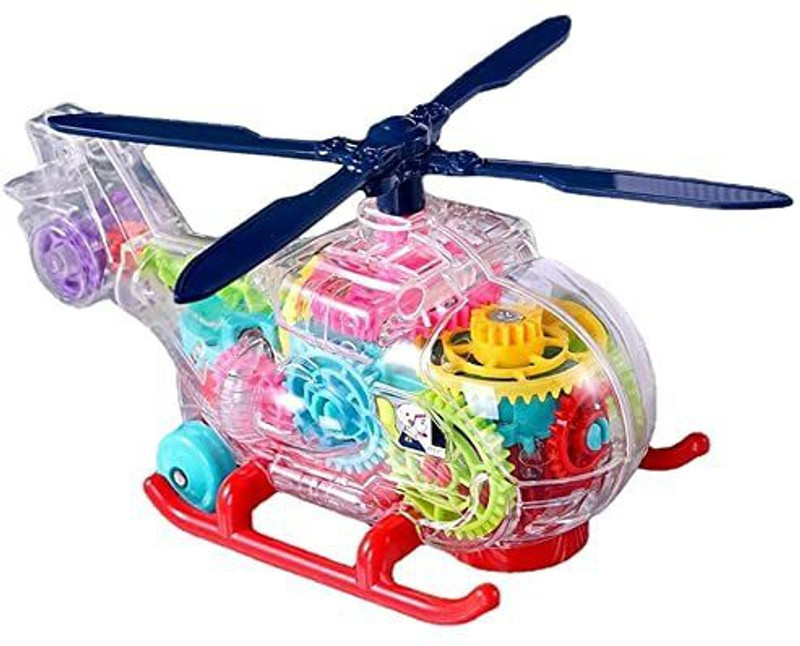 KIDIVO Musical and 3D Lights Kids Transparent Heli Gears Concept Heli Toys for Kids(Multicolor)