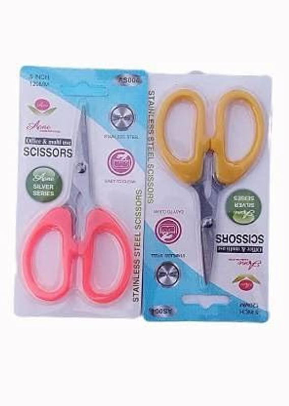 Your's Favourite Small Scissor - For Shaving ,Cutting, Thread Cutting,Office purpose , Home & Kitchen Scissors(Set of 2, Yellow, Orange, Multicolor)