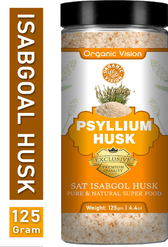 Organic Vision Psyllium Husk Powder (Bhusi) Fiber Supplement (Sat isabgol)(125 g)