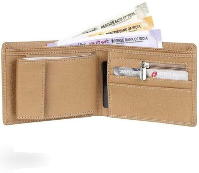 Foxy star Boys White Genuine Leather Wallet(10 Card Slots)