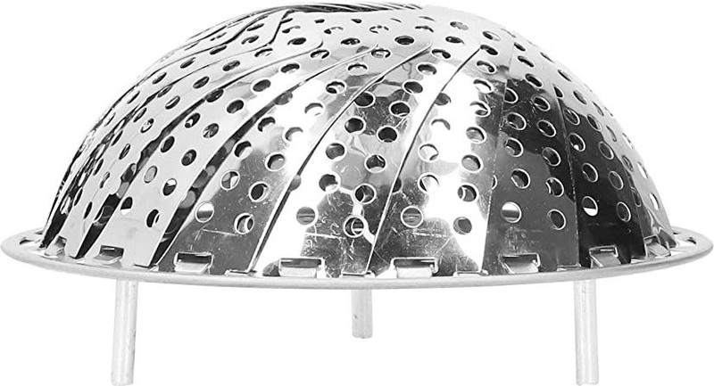 Aryamurti Fold-able Stainless Steel Vegetable Fruit Steamer Collapsible Strainer(Steel Pack of 1)