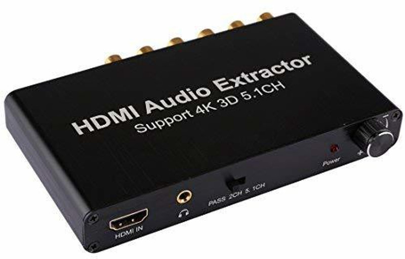 Etzin HDMI Compliant Audio Extractor DST to 5.1 Decoder, Amplifier, Analog Converter Media Streaming Device(Black)