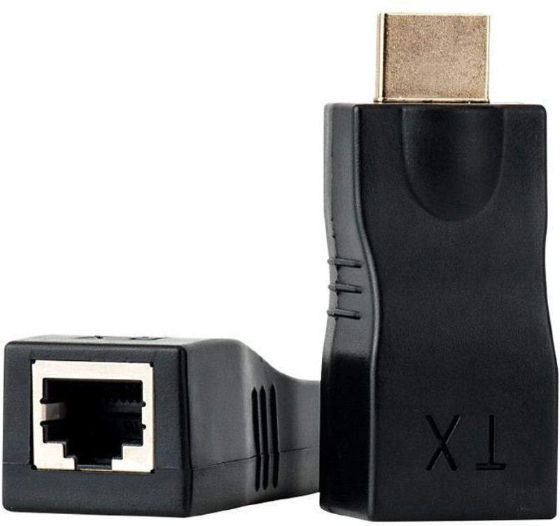 microware HDMI Extender HDMI To RJ45 Over Cat 5e/6 Network LAN Ethernet Adapter 4K 1080P Media Streaming Device(Black)