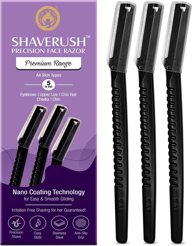 Mom & World ShaveRush Women Precision Face Razors with Nano Coating Technology, 5 IN 1, Women(Pack of 3)