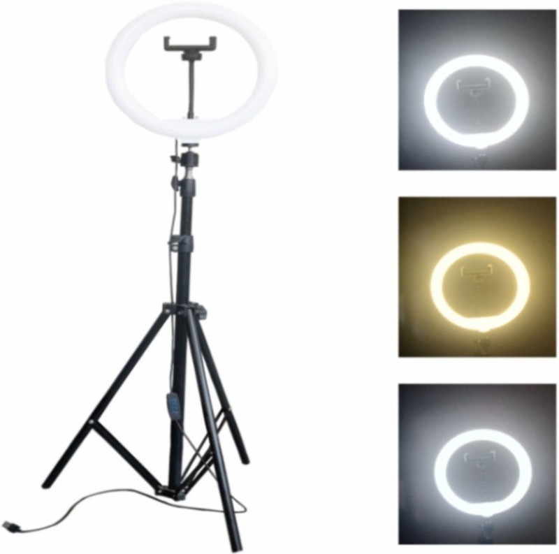 airtech Metal Tripod Stand Ring light for Mobile Phone Mini Portable adjustable holder Tripod Kit(Black, Supports Up to 1999 g)