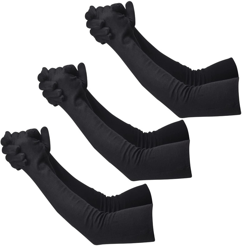 Uniqella Women Cotton Long Driving UV Sun Protection Gloves Combo Pack of 3 Pairs Driving Gloves(3 Black)