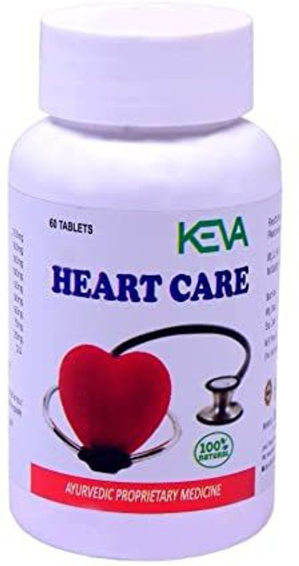 KEVA Heart Care Tablets with Arjuna , Ashwagandha , Brahmi, Sudha Shilajit(60 Tablets)