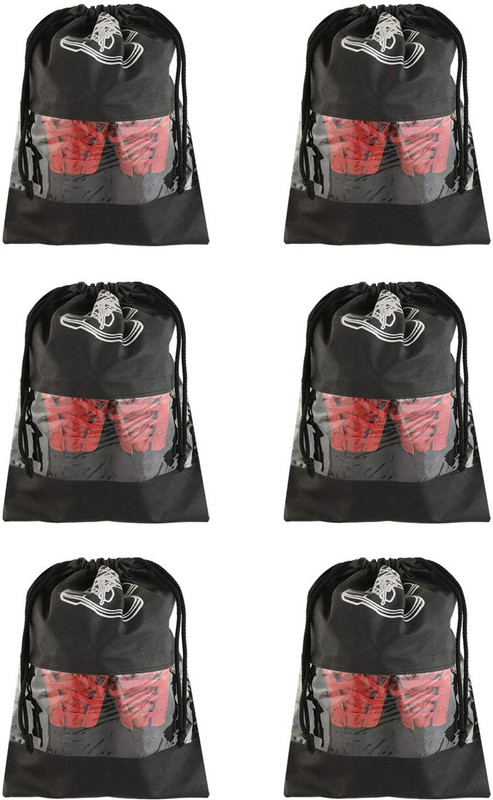 Unicrafts grament cover Unicraft Shoe Cover 6 Piece Travel shoe cover Black_06 shoe cover Pack Of 6 Pc Black(Black)