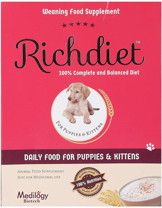 Medilogy Biotech Rich Diet-400gm Vanilla 0.4 kg Dry Young Dog & Cat Food