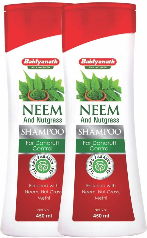 Baidyanath Neem And Nutgrass Shampoo | Dandruff Control | Paraben free | 450 ML(Pack of 2, 900 ml)
