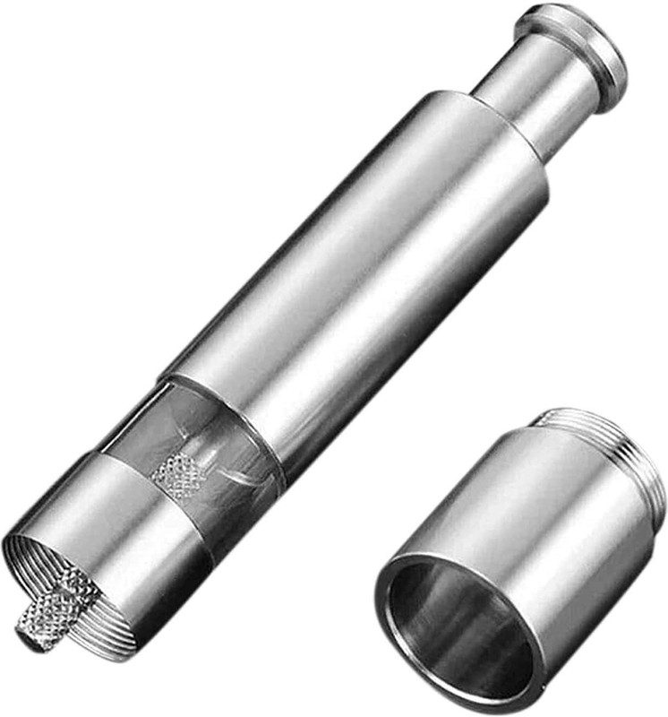 GOLDFINCH Kitchen Mini Pepper Grinder Crusher Mill for Grinding Salt and Pepper Pack of 1 Stainless Steel Squeeze Mill(Silver, Pack of 1)