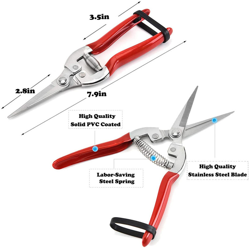 metrotools SCISSORS 8INCH 200MM FRUIT TREE FLOWER BRANCHES CUTTER STAINLESS STEEL PRUNING SHEARS HAND TOOLS Anvil Pruner(Manual)