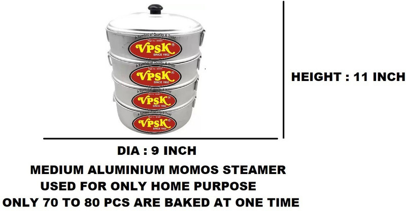 VPSK Momos Steamer No 9 (70 to 80 pcs are Baked At Onetime, Only home purpose Aluminium Steamer(3.65 L)