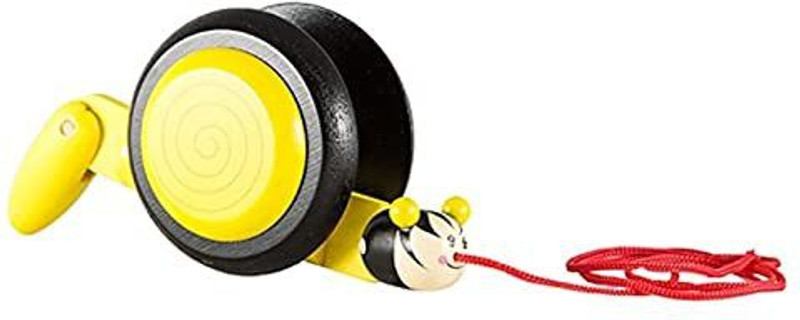 Prime Choice Toys Wooden Snail, Rope Toy for Babies, (Yellow)(Multicolor)