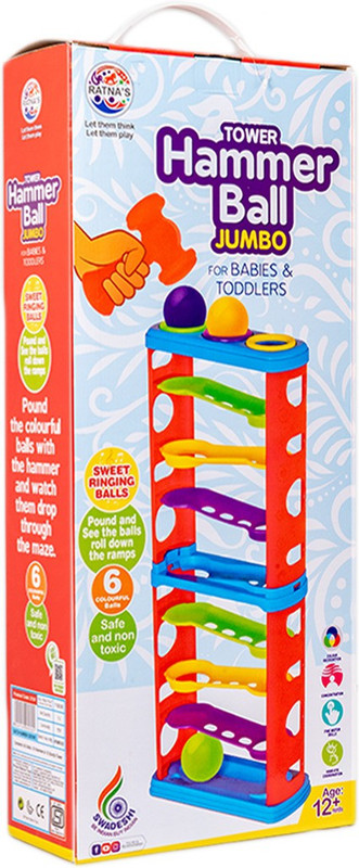 RATNA'S Hammer Ball Jumbo a ball toy for infants (Multicolor) (2134)(Multicolor)