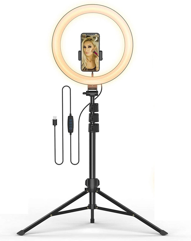 Webilla New 10 Inche Big LED Ring Light with 7 feet Stand for Camera Smartphone Flash(White)