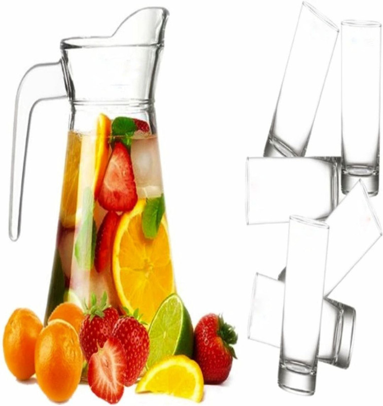 S1Store Crystal Pineapple Design Classic Set 1 Jug - 6 Glass Set Jug Glass Set (Glass) Jug Glass Set(glass)