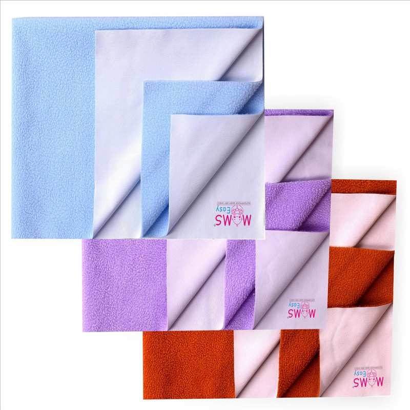 Moms Easy Cotton Baby Sleeping Mat(S.Blue.Lilic.Maroon, Pack of 3, Large)